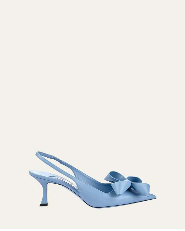 Staz Leather Bow Slingback Pumps